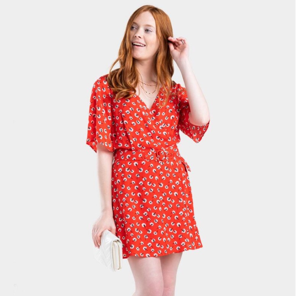 Belted Floral Dress